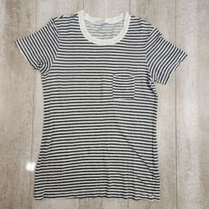 Stateside Striped Linen Blend Short Sleeve T-shirt Size XS